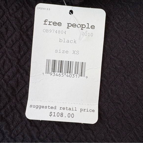 Free People Easy Street Pullover Mini Dress black XS NWT drop waist sleeveless - Picture 11 of 12